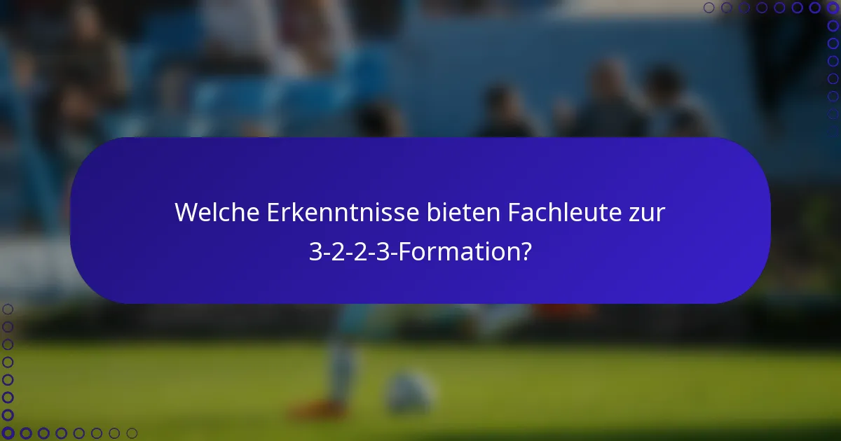 Welche Erkenntnisse bieten Fachleute zur 3-2-2-3-Formation?
