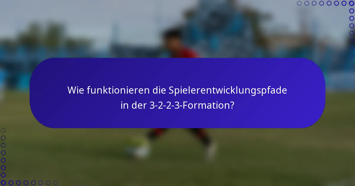 Wie funktionieren die Spielerentwicklungspfade in der 3-2-2-3-Formation?