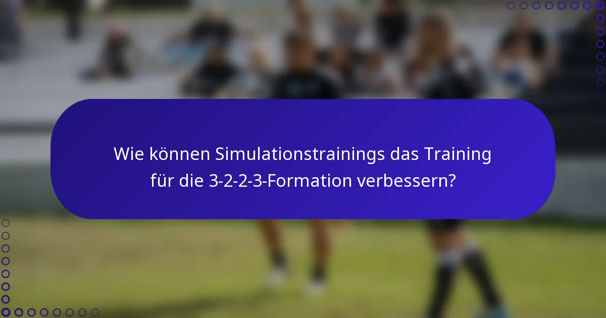 Wie können Simulationstrainings das Training für die 3-2-2-3-Formation verbessern?